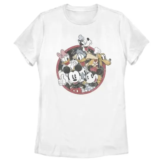 Women's Mickey & Friends Retro Group Shot T-Shirt image {3}