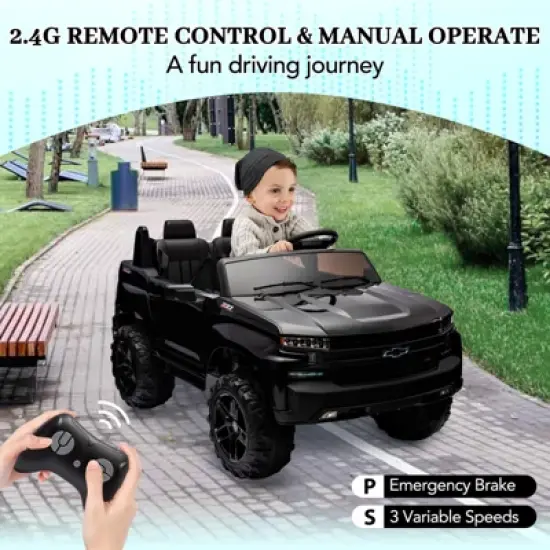 Licensed Chevrolet Silverado Kids Electric Vehicle | 24V 2-Seater Ride-On Toy with Remote Control image {4}