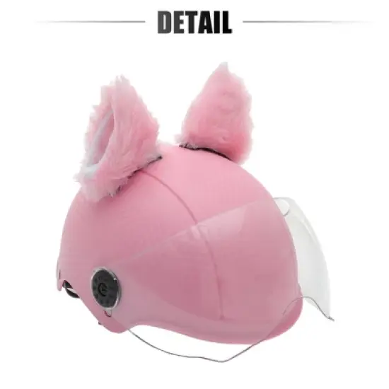 Unique Bargains Universal Bicycle Motorcycle Helmet Decoration Accessory White Pink 1 Pair image {2}