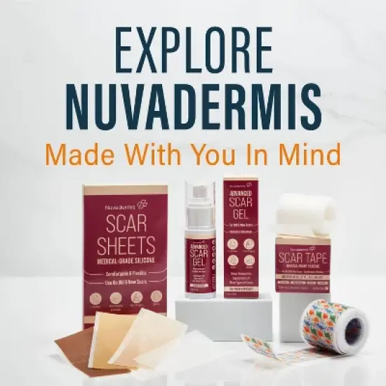 Nuvadermis Medical Grade Water Resistant Reusable Silicone Scar Sheets - Dark Skin Tone - 4ct image {9}