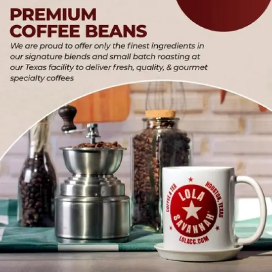 Lola Savannah Pecan Maple Nut Flavored Whole Bean Decaf Coffee - 32oz image {2}