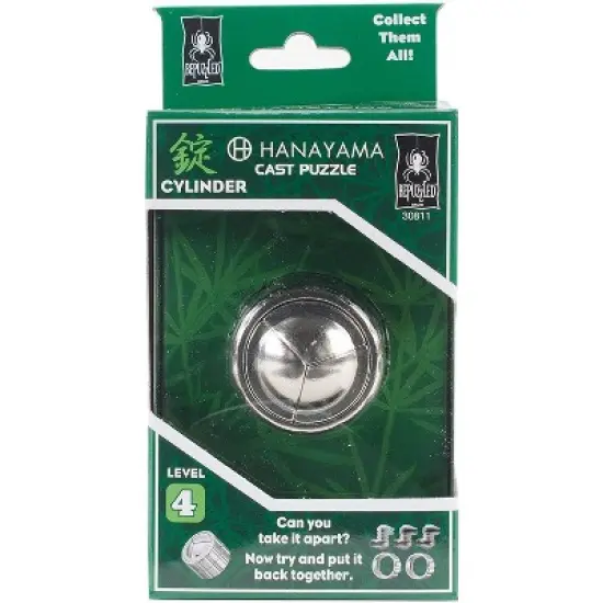 University Games Hanayama Level 4 Cast Metal Brain Teaser Puzzle - Cylinder image {2}