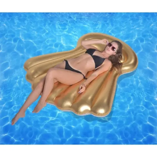 Pool Central 63" Inflatable Shell 1-Person Swimming Pool Float - Gold image {1}