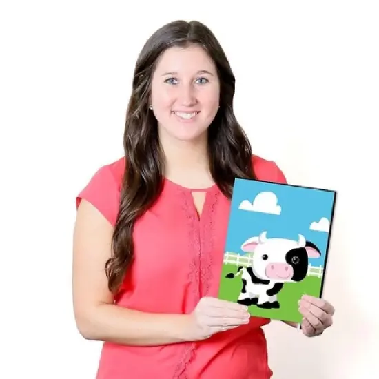 Big Dot of Happiness Farm Animals - Barnyard Nursery Wall Art and Kids Room Decorations - Gift Ideas - 7.5 x 10 inches - Set of 3 Prints image {4}