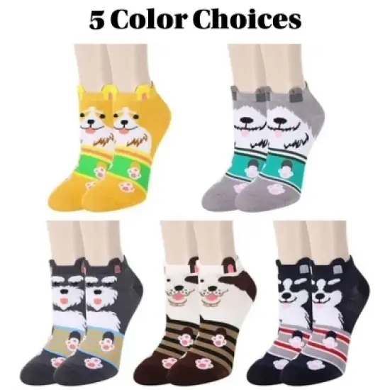 Cute Dog Patterned Ankle Socks from the Sock Panda (Women - Adult Medium) image {6}