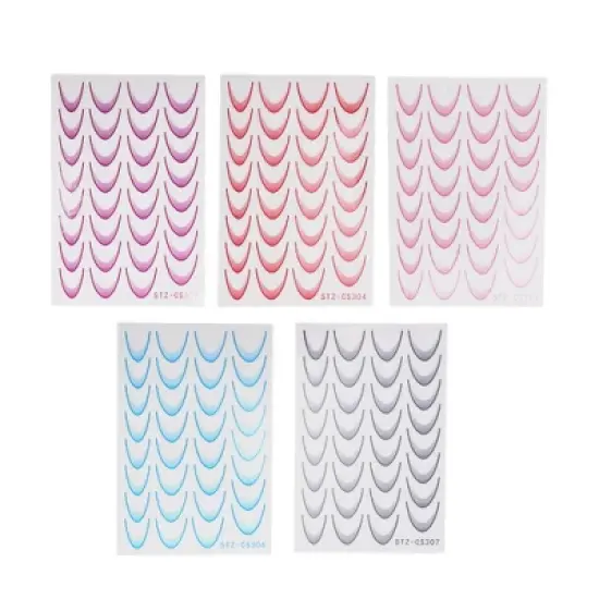 Unique Bargains Self-Adhesive Nail Art Stickers Gray Pink 5 Pcs image {5}