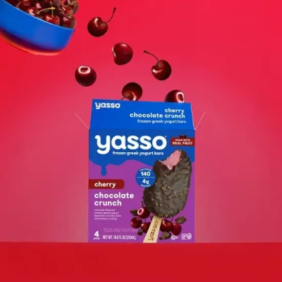 Yasso Frozen Greek Yogurt Cherry Chocolate Crunch - 10.6 fl oz/4ct image {8}