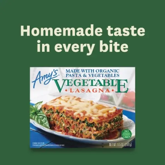 Amy's Frozen Organic Vegetable Lasagna - 9.5oz image {7}