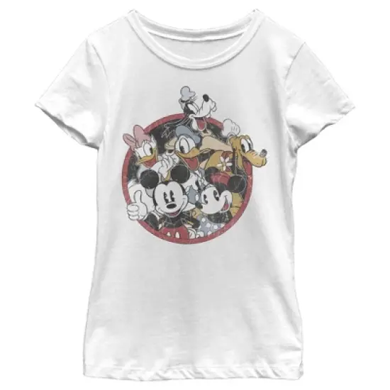 Girl's Mickey & Friends Retro Group Shot T-Shirt image {3}