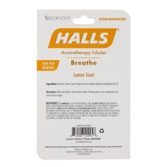 Halls by SpaRoom Lemon Inhaler - 2pk image {3}