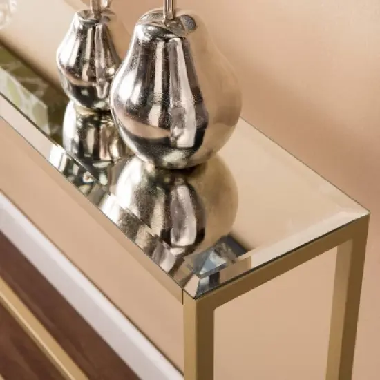 Dillard Narrow Long Console Table Deep Gold - Aiden Lane image {2}