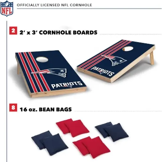 NFL New England Patriots 2'x3' Wood Cornhole Set image {1}