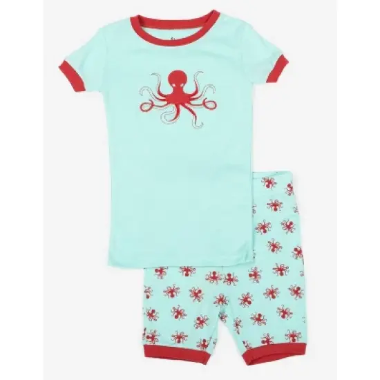 Leveret Short Sleeve Animals Cotton Pajamas   image {1}