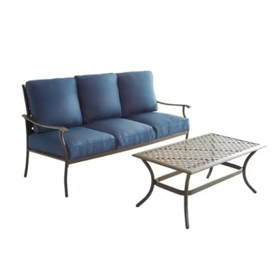 2pc Sofa and Coffee Table Patio Seating Set - Patio Festival
 image {3}