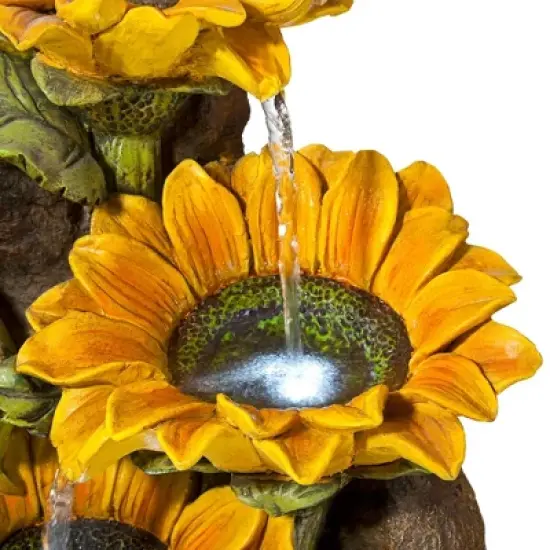 John Timberland Garden Fairy with Sunflowers Modern Cascading Outdoor Floor Water Fountain with LED Light 26" for Yard Garden Patio Home Deck Porch image {6}