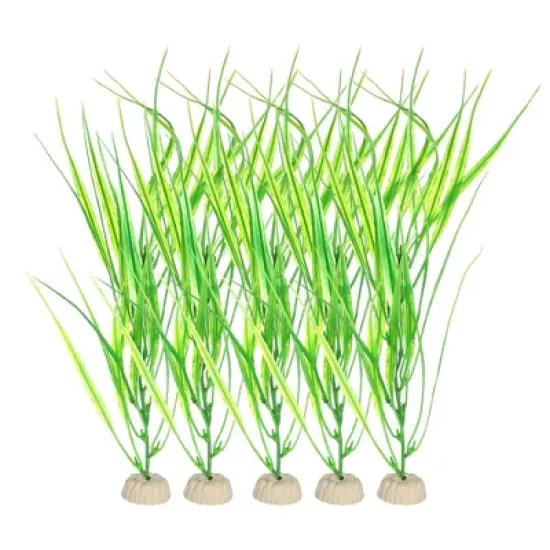 Unique Bargains Plastic Artificial Water Plants Aquarium Decorations Green 12.01" Heigh 5 Pcs image {6}