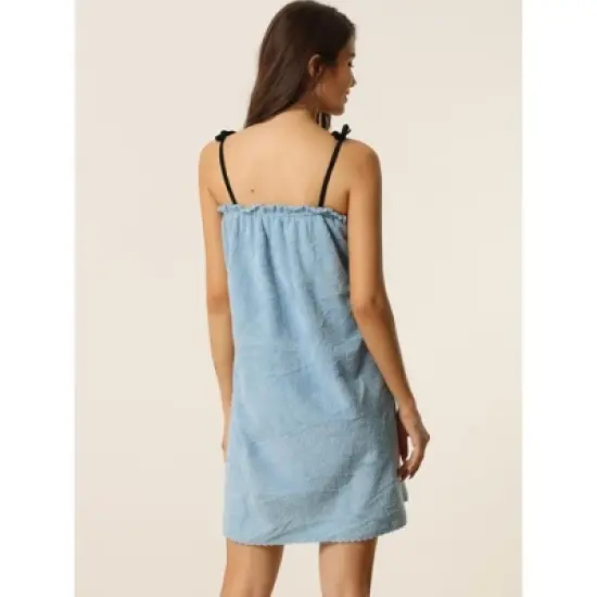 cheibear Womens Spa Towels Snap Closure Camisole Towel Wrap Bathrobe image {2}