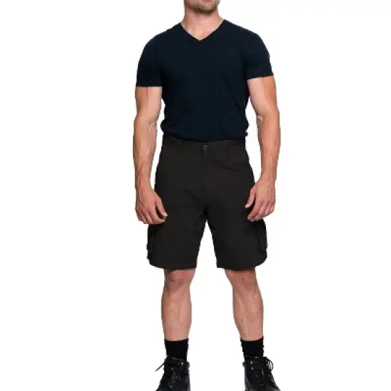 Full Blue Big Men's Expandable Waist Cargo Shorts image {5}