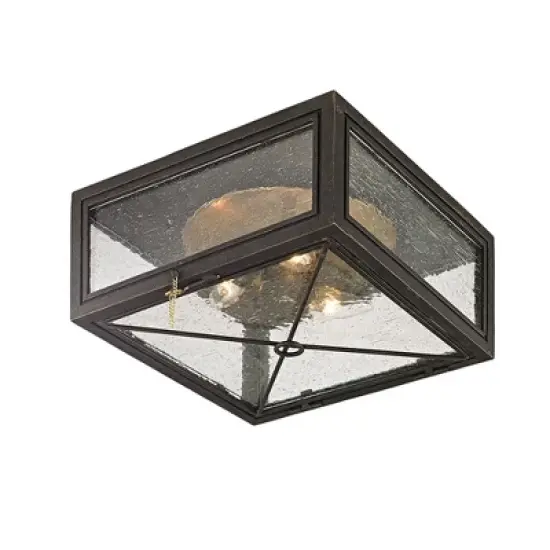 Troy Lighting Randolph 3 - Light Flush Mount in  Bronze Clear Seeded Shade image {1}
