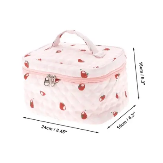 Unique Bargains Large Persimmon Makeup Bag 1 Pc image {1}