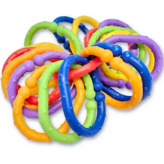 Lulyboo Travel Accessory Link Baby Rings Toy - Rainbow Colors image {7}