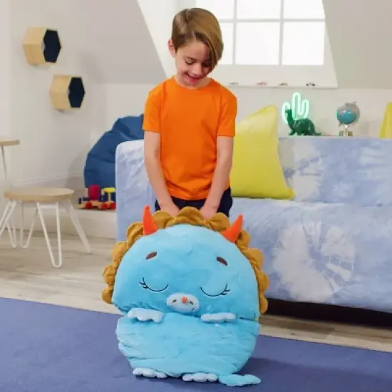 Happy Nappers: Pillow & Sleepy Sack: Medium - Triceratops Timmy - 54 x 20", 2-In-1: Plush Dinosaur Opens Into Sleeping Bag, Soft, Play & Nap, Kids 3+ image {8}