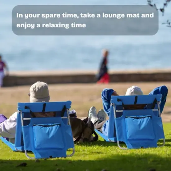 Karl Home Patio Blue Lightweight Foldable Beach Mat Lounge Chair image {6}