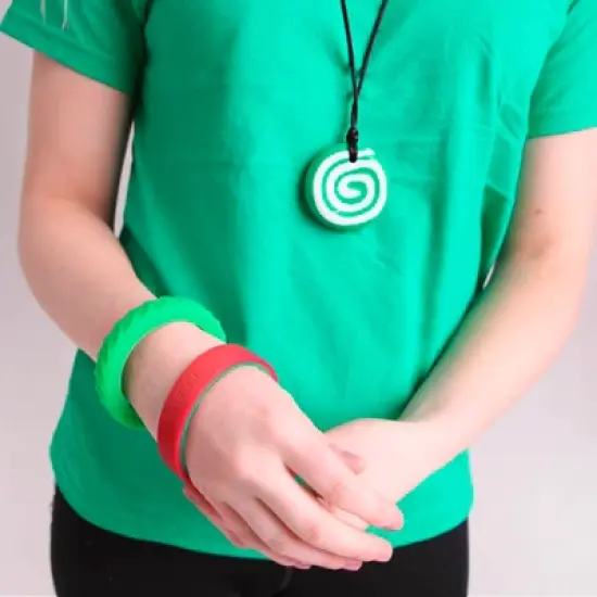 Chewigem Chewable Button Necklace, Multicolor Swirl image {2}