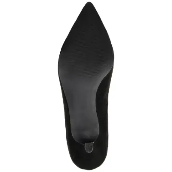 Journee Collection Womens Goldie Pointed Toe Kitten Heel Pumps image {4}