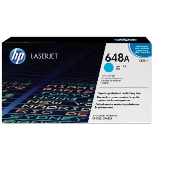 HP 648A Cyan Original LaserJet Toner Cartridge, ~11,000 pages, CE261A image {7}