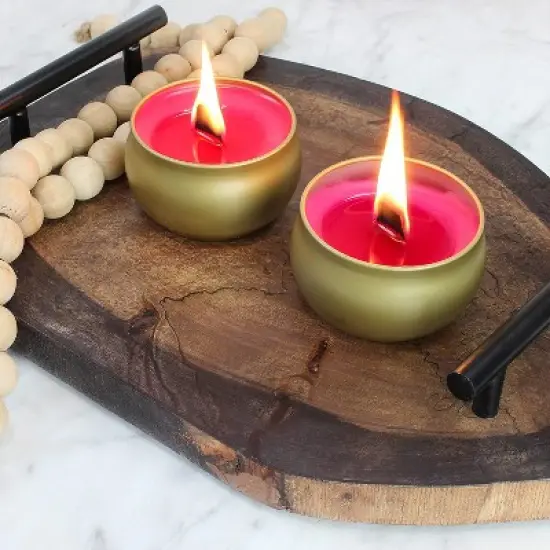 Darware Metallic Gold Candle Tins 12pk; European Style Containers for Storage, Parties, Weddings, Jewelry, Candy and Tea Stash image {3}