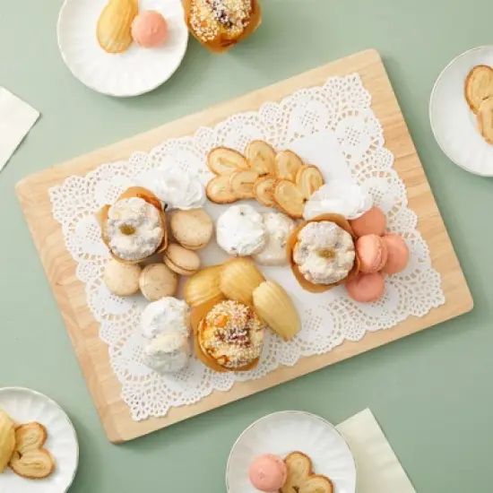Juvale 100 Pack Rectangular Placemats for Cakes, Desserts, Baked Goods (White, 15.5 x 11.7 In) image {1}