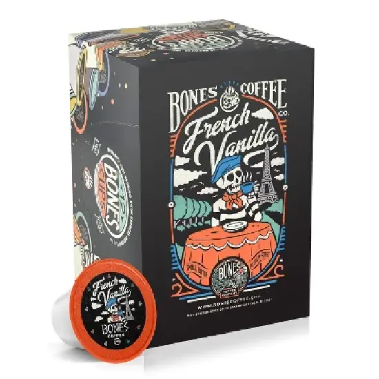 Bones Coffee French Vanilla 12ct Single-Serve Bones Cups Coffee Pods Compatible with Keurig Coffee Maker image {6}