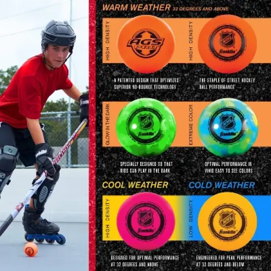 Franklin Sports Extreme Color Hockey Balls - 3pk image {3}