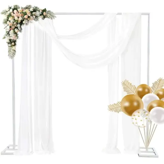 Nasitip 8FTx8FT Wedding Arch Backdrop Stand Square Metal Rectangular Arch Frame Balloon Arch Stand for Wedding Birthday Party image {8}