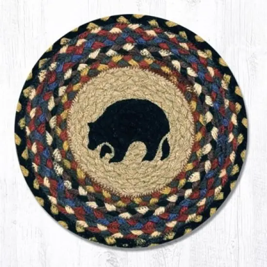 Earth Rugs Black Bear Round Trivet &ndash; Rustic Cabin Kitchen Hot Pad 10"x10" image {3}