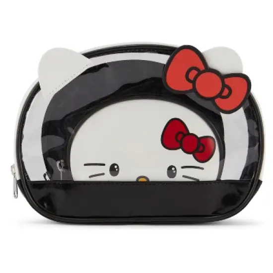 Hello Kitty 3 PC Cosmetic Case Set - Clear Black image {1}