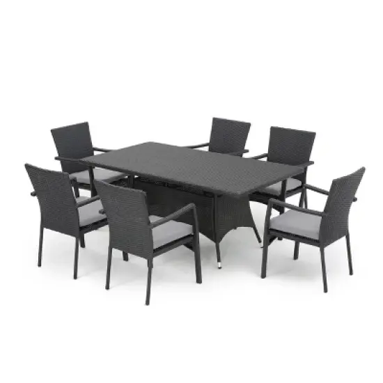 Thompson 7pc Wicker Dining Set - Christopher Knight Home image {1}
