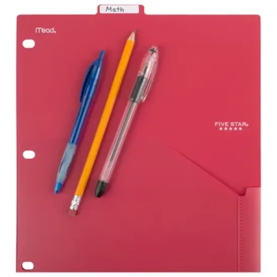 Five Star 8-Tab Binder Dividers with Pocket Multicolor: Polypropylene Filing Accessories, 11.5" x 9.75", 8-Pack image {4}