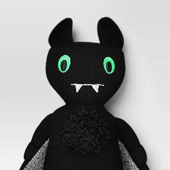 Knit Character Bat Sitabout Figurine - Hyde and EEK! Boutique&trade; Black image {2}