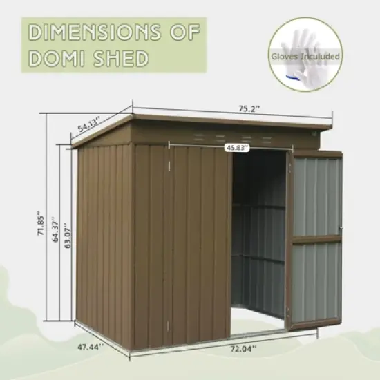 Syemin Deck Boxes Durable, Horizontal Compact Storage Shed for Garden, Backyard, Patio, Closet Deck Box, Brown, 75.2"*47.44"*71.85" image {4}