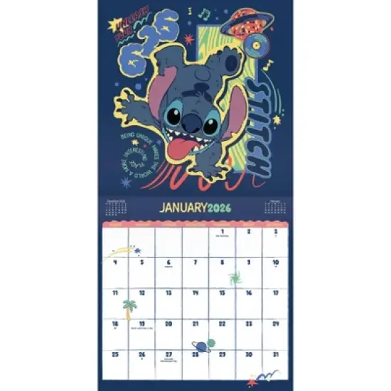 Disney 2026 Stitch 12"x12" Wall Calendar image {1}
