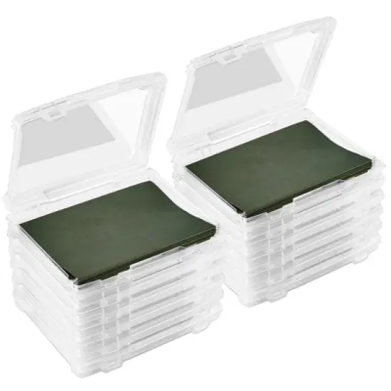 Sorbus Hanging File Organizer Bins Clear Plastic Stackable for Document Storage image {9}