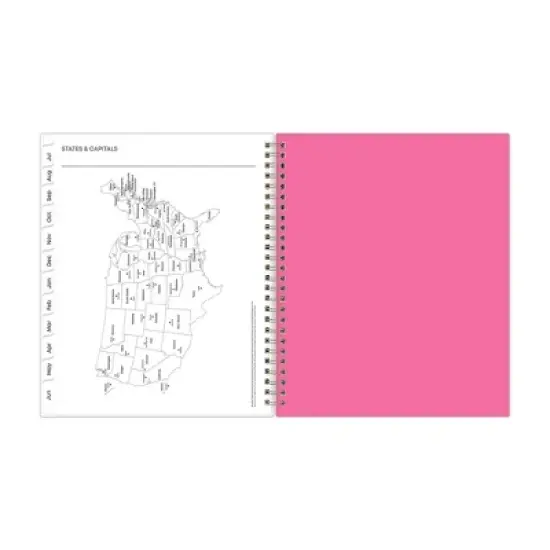 Blue Sky 7"x9" 2025-2026 Weekly/Monthly Wirebound Planner Printed Pink and Orange Block image {9}