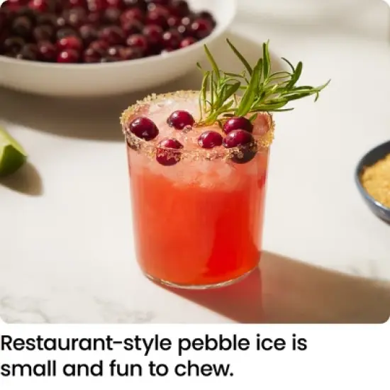 ICEMAN Pebble Countertop Ice Maker with Ice Scoop and Basket - Stainless Steel image {2}