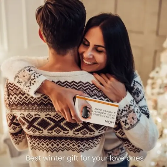 HOM 2-in-1 Rechargeable Hand Warmer & Powerbank - Ultra-Fast Heating with 5200 mAh Capacity - Up to 5 Hours of Continuous Use image {1}