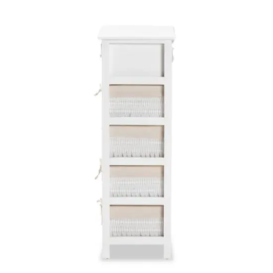 Madelia Wood 1 Drawer Storage Unit White - Baxton Studio image {4}