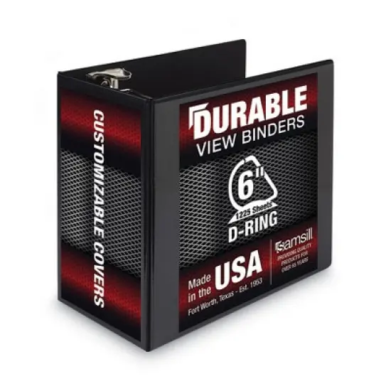 Samsill Nonstick D-Ring View Binder, 3 Rings, 6" Capacity, 11 x 8.5, Black image {6}