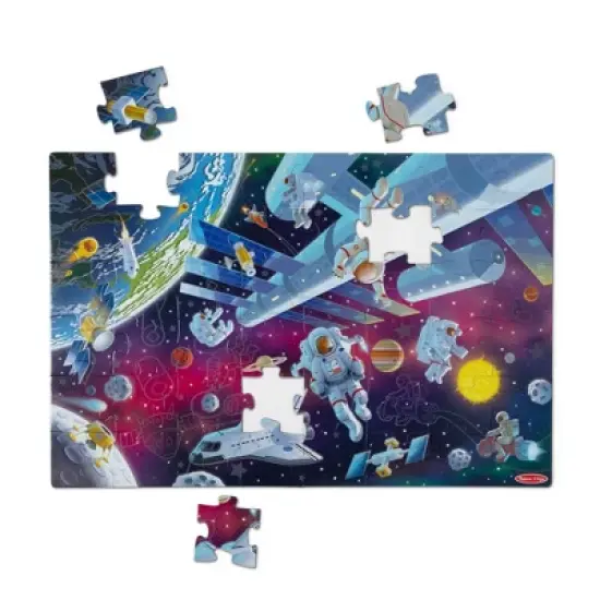 Melissa & Doug Outer Space Glow-in-the-Dark Cardboard Jigsaw Floor Puzzle &ndash; 48pc image {3}