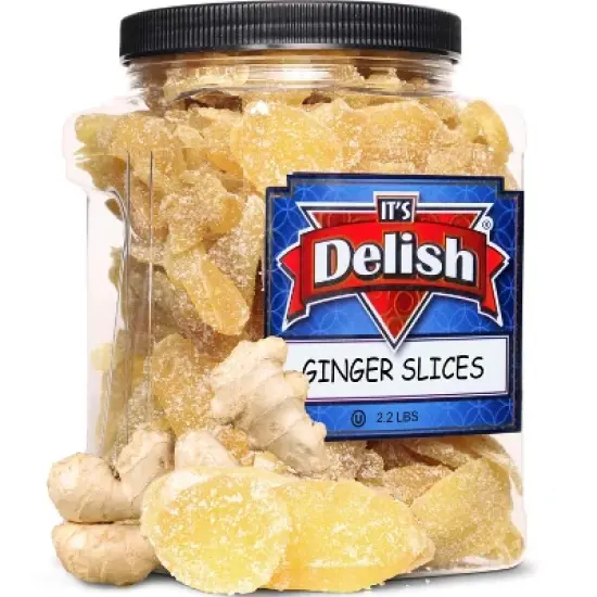 Crystallized Ginger Slices by It's Delish, 2.2 Lb Jumbo Reusable Container image {7}